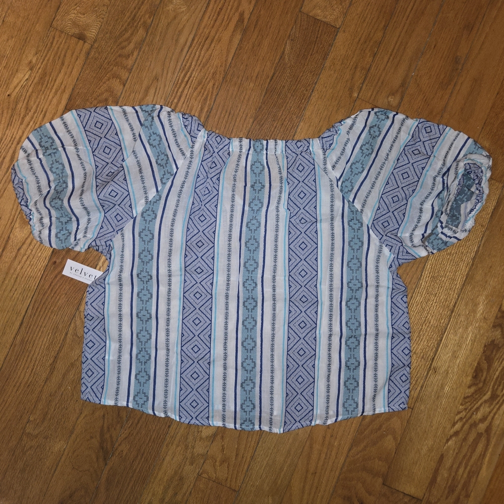 Velvet by Graham & Spencer Kimmy Boho Top Aztec Size XS NWT - Picture 3 of 7